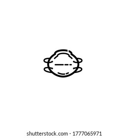 Medical mask icon. Simple vector illustration of mask for protection