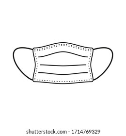 Medical mask icon symbol vector. eps10. editable. isolated. white background