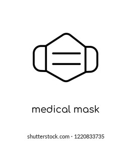 medical Mask icon. Trendy modern flat linear vector medical Mask icon on white background from thin line Health and Medical collection, editable outline stroke vector illustration