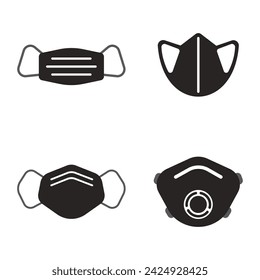 Medical mask icon vector illustration logo design