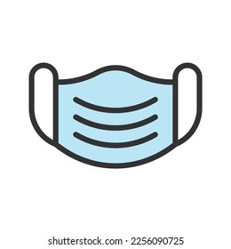 Imagen vectorial del icono de máscara médica. Adecuado para aplicaciones móviles, aplicaciones web y medios impresos.