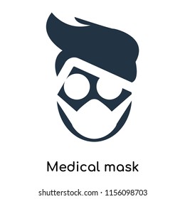 Medical mask icon vector isolated on white background, Medical mask transparent sign , symbols or elements in filled style