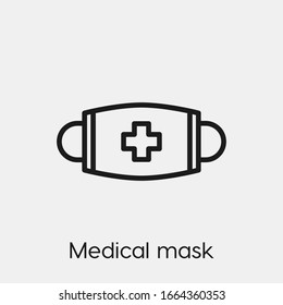 medical mask icon vector. Linear style sign for mobile concept and web design. medical mask symbol illustration. Pixel vector graphics - Vector.