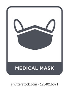 medical mask icon vector on white background, medical mask trendy filled icons from Health and medical collection, medical mask simple element illustration