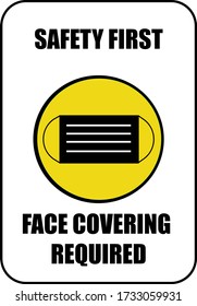 Medical mask icon vector on yellow circle