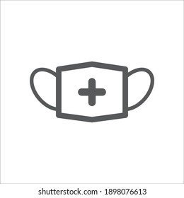 Medical mask icon vector symbol illustration