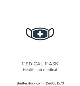 Medical mask icon vector. Trendy flat medical mask icon from health and medical collection isolated on white background. Vector illustration can be used for web and mobile graphic design, logo, eps10