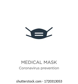 Medical mask icon vector. Trendy flat medical mask icon from Coronavirus Prevention collection isolated on white background. Vector illustration can be used for web and mobile graphic design, logo, 