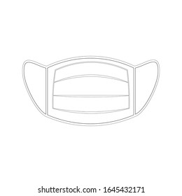Medical mask icon with white background.