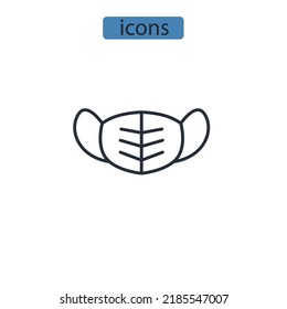 medical mask icons  symbol vector elements for infographic web