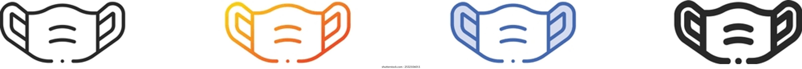 medical mask icon.Thin Linear, Gradient, Blue Stroke and bold Style Design Isolated On White Background