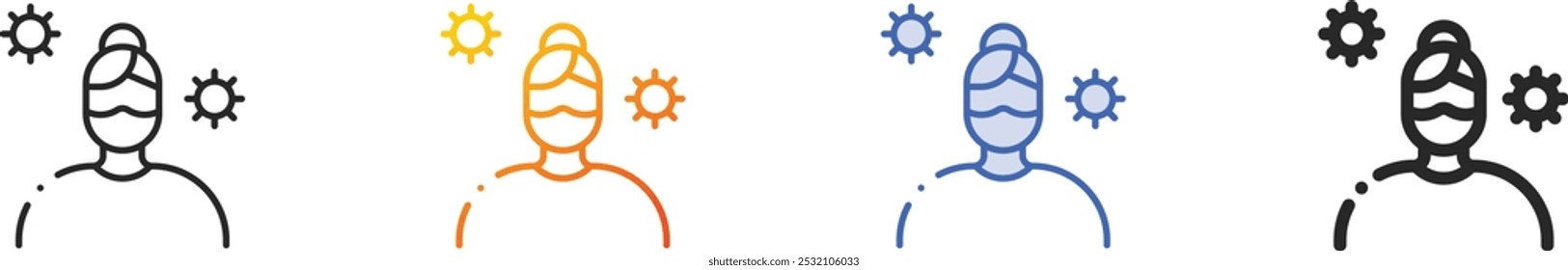 medical mask icon.Thin Linear, Gradient, Blue Stroke and bold Style Design Isolated On White Background