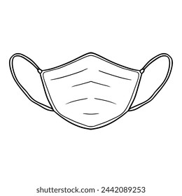 medical mask illustration outline vector isolated