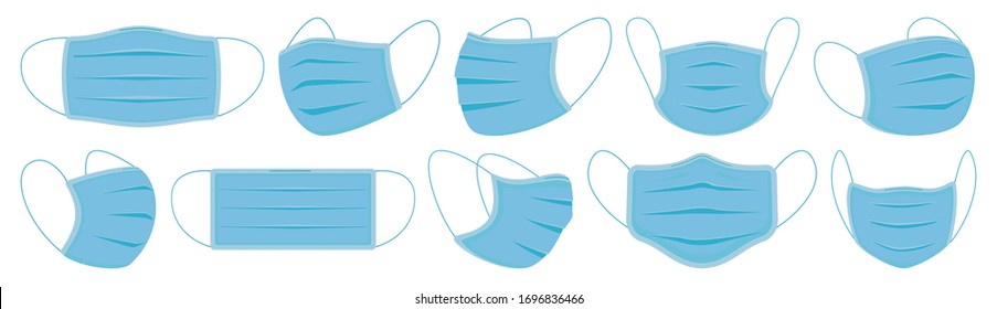 Medical mask isolated cartoon set icon. Vector cartoon set icon surgical protection face. Vector illustration medical mask on white background.