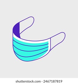 Icon der isometrischen Vektorgrafik der medizinischen Maske