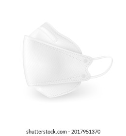 Medical mask kf94 side view, new design, 3D design, excellent protection against viruses, dust and odors. Realistic file.