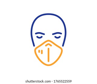 Medical mask line icon. Safety breathing respiratory mask sign. Coronavirus face protection symbol. Colorful thin line outline concept. Linear style medical mask icon. Editable stroke. Vector