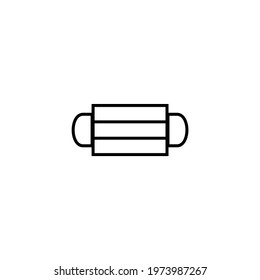 Medical Mask Line Icon. Safety Breathing Respiratory Mask Sign. Coronavirus Face Protection Symbol. Quality Design Element. Editable Stroke. Linear Style Medical Respirator Icon. Vector