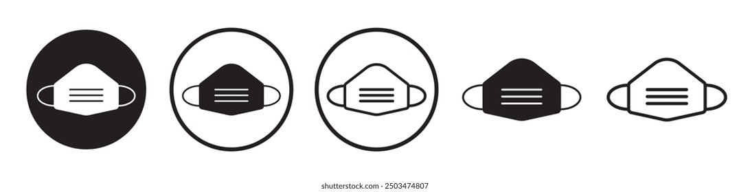 Medical mask line icon vector set.