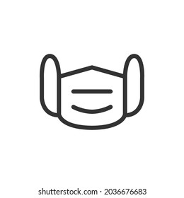 Medical mask line icon. Web symbol for web and apps. Sign design in outline style. Medical mask stroke object.