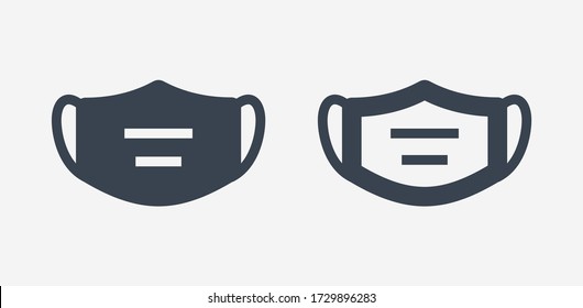 Medical mask line vector icon. Corona virus vector symbol. Pandemic protective icons set for web design. Healthcare flat icon for app design. Covid-19 minimal flat linear icons