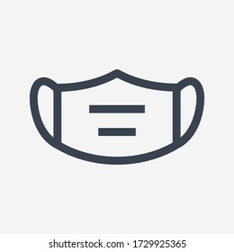 Medical mask line vector icon. Corona virus vector symbol. Pandemic protective icons set for web design. Healthcare flat icon for app design. Covid-19 minimal flat linear icons