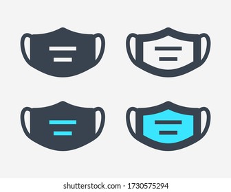 Medical mask line vector icon. Corona virus vector symbol. Pandemic protective icons set for web design. Healthcare flat icon for app design. Covid-19 minimal flat linear icons
