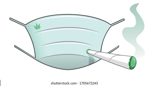 Medical Mask With Marijuana Joint 