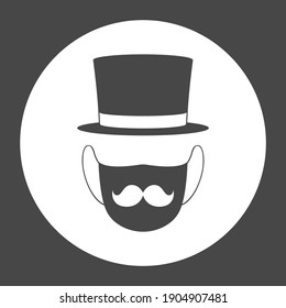 Medical Mask, Mustache And Top Hat. Vector Illustration.