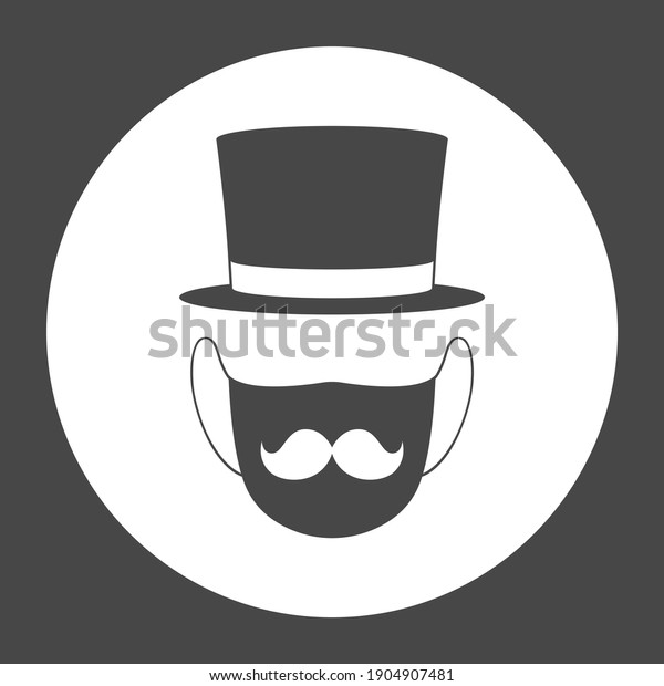 Medical
mask, mustache and top hat. Vector
illustration.