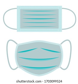 Medical mask N95. Protective respiratory mask. Methods to prevent transmission of infection, virus, coronavirus, influenza. Flat design vector