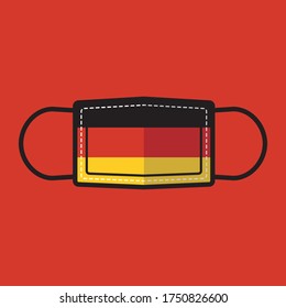 Medical Mask with National Flag of Germany. Protective Mask Virus and Flu. Fight Coronavirus. Medical Mask Flat Design