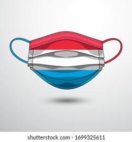 Medical Mask with National Flag of Luxembourg.