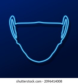 medical mask neon sign, modern glowing banner design, colorful modern design trend. Vector illustration.