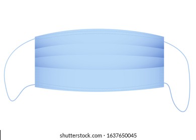 Medical mask on a white background. Vector quarantine illustration.