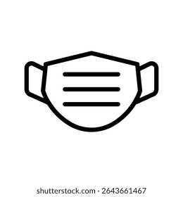 Medical Mask Outline bold Vector Icon which can be easily modified or Edited 
