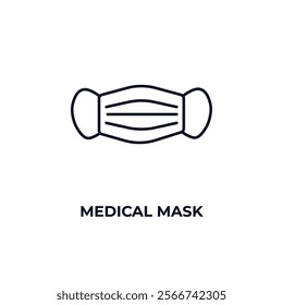 medical mask outline icon. Linear vector from health and medical concept. Thin line medical mask icon isolated on white background