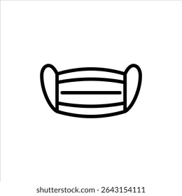 medical mask outline icon. medical waste black line illustration.
