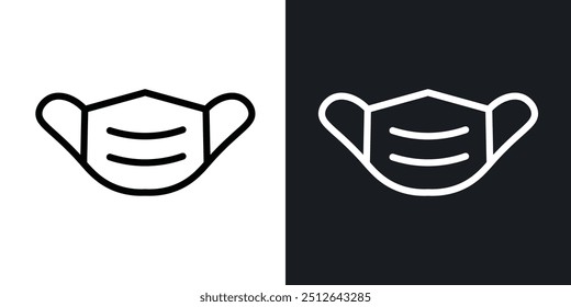 Medical mask outlined icon vector collection.