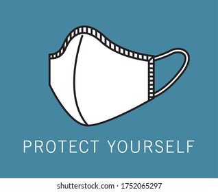 medical mask protection accessory for covid19 prevention method vector illustration design