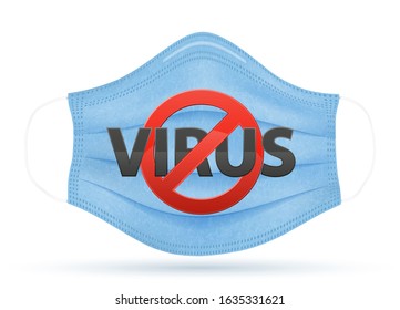 medical mask for protection against diseases and infections transmitted by airborne droplets vector illustration isolated on white background
