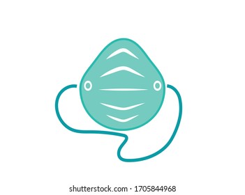 medical mask as a protection against viruses. Vector image. Icon.
