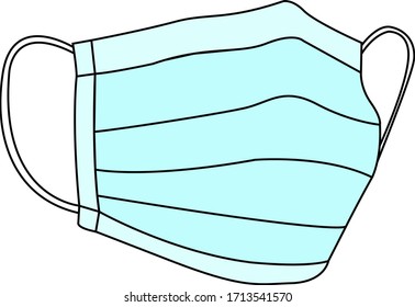 Medical mask from the protection of bacteria and viruses in 3d in isolated background. Vector illustration