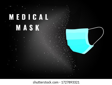 Medical mask from the protection of bacteria and viruses.Vector illustration.