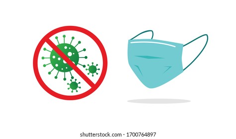 Medical mask protection with surrounding virus , bacteria and germs