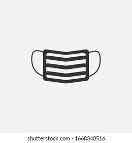 medical mask protective agent against germs and virus vector icon