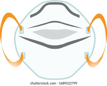 Medical mask. Protective respiratory mask. Virus and dust protection. Coronavirus