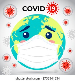 A medical mask protects against 
the spread of covid-19, Illustration 
concept