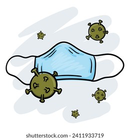 A medical mask protects against viruses