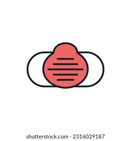 Medical Mask related vector line icon. Isolated on white background. Vector illustration. Editable stroke